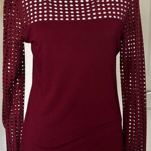 Armani Exchange Red Cutout Top